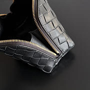 Kitlife Bottega Veneta Intrecciato Small Beauty Pouch Black 764044 16.5x10.5x9cm - 4