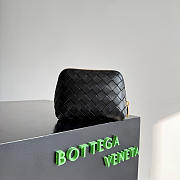 Kitlife Bottega Veneta Intrecciato Small Beauty Pouch Black 764044 16.5x10.5x9cm - 1