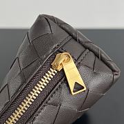Kitlife Bottega Veneta Intrecciato Small Beauty Pouch Dark Brown 764044 16.5x10.5x9cm - 2