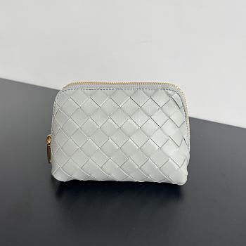 Kitlife Bottega Veneta Intrecciato Small Beauty Pouch Grey 764044 16.5x10.5x9cm 