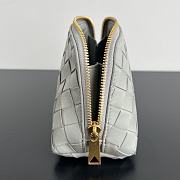 Kitlife Bottega Veneta Intrecciato Small Beauty Pouch Grey 764044 16.5x10.5x9cm  - 3
