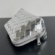 Kitlife Bottega Veneta Intrecciato Small Beauty Pouch Silver 764044 16.5x10.5x9cm  - 6