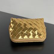 Kitlife Bottega Veneta Intrecciato Small Beauty Pouch Gold 764044 16.5x10.5x9cm - 3