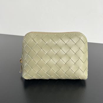 Kitlife Bottega Veneta Intrecciato Small Beauty Pouch Light Green 764044 16.5x10.5x9cm 