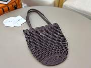 Kitlife Chloe Banana Embellished Raffia Tote Bag Dark Brown 22x30x2cm  - 6