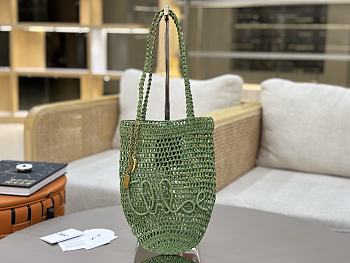 Kitlife Chloe Banana Embellished Raffia Tote Bag Green 22x30x2cm 