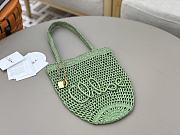 Kitlife Chloe Banana Embellished Raffia Tote Bag Green 22x30x2cm  - 4