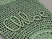 Kitlife Chloe Banana Embellished Raffia Tote Bag Green 22x30x2cm  - 5