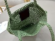 Kitlife Chloe Banana Embellished Raffia Tote Bag Green 22x30x2cm  - 2