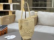 Kitlife Chloe Banana Embellished Raffia Tote Bag Beige 22x30x2cm  - 1