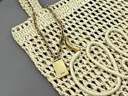 Kitlife Chloe Banana Embellished Raffia Tote Bag Beige 22x30x2cm  - 3