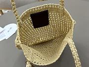 Kitlife Chloe Banana Embellished Raffia Tote Bag Beige 22x30x2cm  - 4
