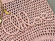 Kitlife Chloe Banana Embellished Raffia Tote Bag Light Pink 22x30x2cm  - 6