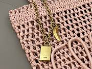 Kitlife Chloe Banana Embellished Raffia Tote Bag Light Pink 22x30x2cm  - 3