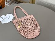 Kitlife Chloe Banana Embellished Raffia Tote Bag Light Pink 22x30x2cm  - 2