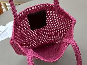 Kitlife Chloe Banana Embellished Raffia Tote Bag Dark Pink 22x30x2cm - 6