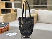 Kitlife Chloe Banana Embellished Raffia Tote Bag Black 22x30x2cm  - 1