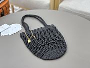 Kitlife Chloe Banana Embellished Raffia Tote Bag Black 22x30x2cm  - 3