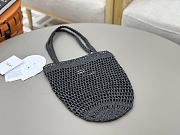 Kitlife Chloe Banana Embellished Raffia Tote Bag Black 22x30x2cm  - 5