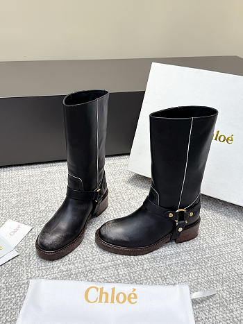 Kitlife Chloé 2025SS Chelsea Mid-calf Boots Black