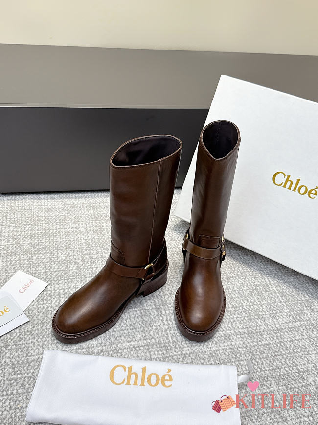 Kitlife Chloé 2025SS Chelsea Mid-calf Boots Brown - 1