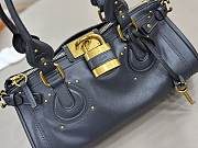 Kitlife Chloe Paddington Bag In Dark Blue Leather 36x18x15cm - 6