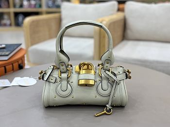 Kitlife Chloe Paddington Small Bag In White Leather 26x12x12cm 