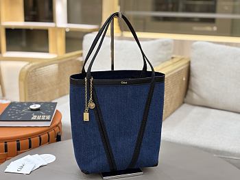 Kitlife Chloe Spin Tote Medium Bag Blue Denim 27x30x14cm