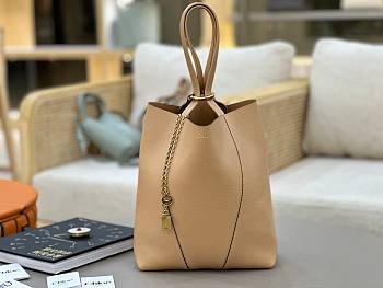 Kitlife Chloe Spin Tote Medium Bag Beige Leather 27x30x14cm 