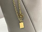 Kitlife Chloe Spin Tote Medium Bag Grey Leather 27x30x14cm   - 3