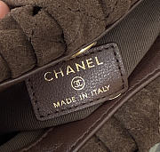 Kitlife Chanel Mini Pouch Dark Brown Suede Calfskin, Turtoise-Shell Effect Plexi & Gold-Tone Metal AP4981 12x9x5cm - 6