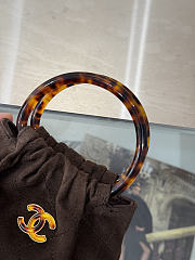 Kitlife Chanel Mini Pouch Dark Brown Suede Calfskin, Turtoise-Shell Effect Plexi & Gold-Tone Metal AP4981 12x9x5cm - 3