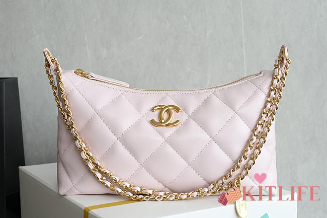 Kitlife Chanel 25s Hobo Bag Pink Lambskin AS5528 17x26x8.5cm - 1