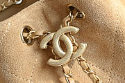Kitlife Chanel 25s Drawstring Bucket Hobo Bag Beige Leather 20x22x12.5cm  - 4