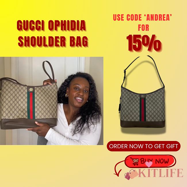 Kiltife Gucci Ophidia Medium Shoulder Bag Beige 781392 34x32x17cm - 1