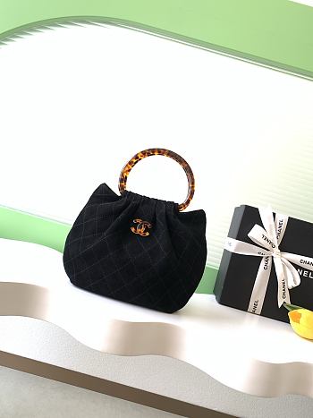 Kitlife Chanel Small Hobo Bag Black Suede AS6022 18x24x12cm 