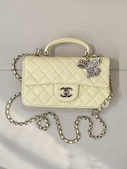 Kitlife Chanel Classic CF Mini Metal Handle Bag Yellow 20x12x6cm - 1