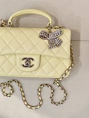 Kitlife Chanel Classic CF Mini Metal Handle Bag Yellow 20x12x6cm - 3