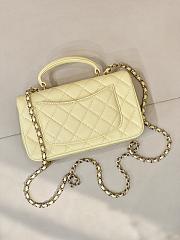 Kitlife Chanel Classic CF Mini Metal Handle Bag Yellow 20x12x6cm - 5