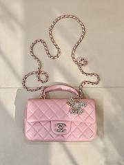 Kitlife Chanel Classic CF Mini Metal Handle Bag Pink 20x12x6cm - 1