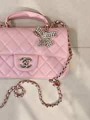 Kitlife Chanel Classic CF Mini Metal Handle Bag Pink 20x12x6cm - 2