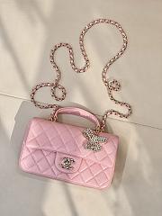 Kitlife Chanel Classic CF Mini Metal Handle Bag Pink 20x12x6cm - 4