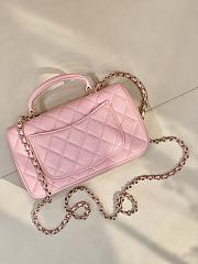Kitlife Chanel Classic CF Mini Metal Handle Bag Pink 20x12x6cm - 3