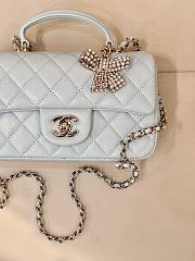 Kitlife Chanel Classic CF Mini Metal Handle Bag White 20x12x6cm  - 5