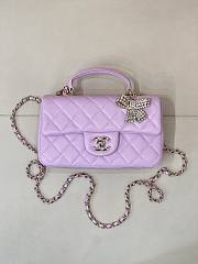 Kitlife Chanel Classic CF Mini Metal Handle Bag Purple 20x12x6cm  - 1