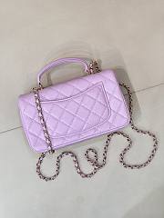Kitlife Chanel Classic CF Mini Metal Handle Bag Purple 20x12x6cm  - 2