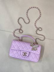 Kitlife Chanel Classic CF Mini Metal Handle Bag Purple 20x12x6cm  - 3