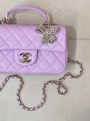 Kitlife Chanel Classic CF Mini Metal Handle Bag Purple 20x12x6cm  - 4