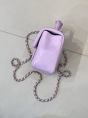 Kitlife Chanel Classic CF Mini Metal Handle Bag Purple 20x12x6cm  - 6