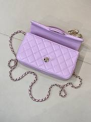 Kitlife Chanel Classic CF Mini Metal Handle Bag Purple 20x12x6cm  - 5